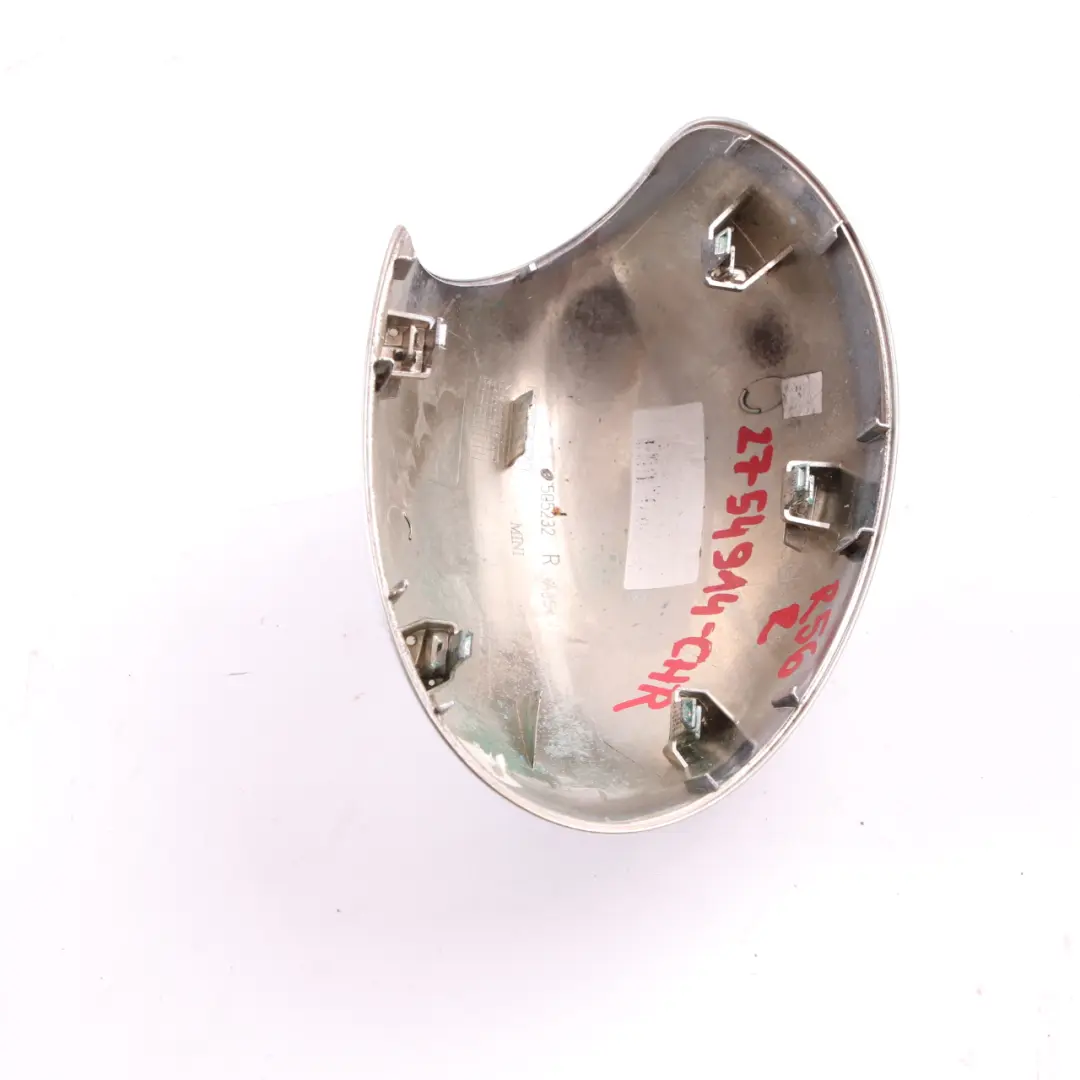 Tapa del Espejo Retrovisor Derecho Cromada para Mini Cooper One R55 R56 R60 con número de pieza 2754914 Mini Cooper One R55 R56 R60 Tapa del Espejo Retrovisor Derecho Cromada - SKU 2754914-CHR - Número de pieza 2754914