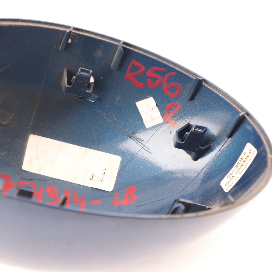 Mini Cooper R55 R56 R60 Tapa Espejo Retrovisor Carcasa Derecha Lightning Azul - SKU 2754914-LB - Número de pieza 2754914