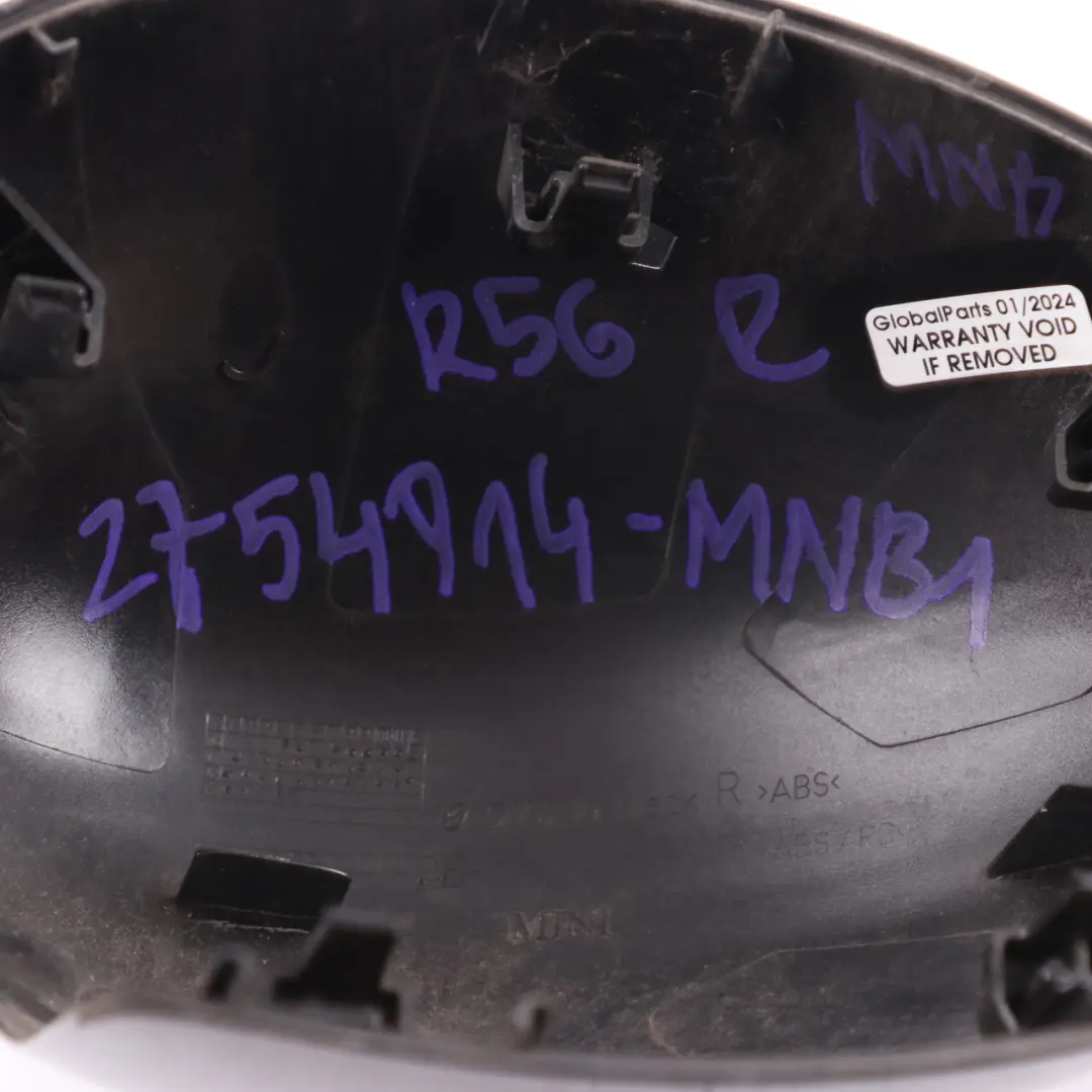 Cover Wing Mirror Mini Cooper R55 R56 R57 Cap Casing Right O/S Midnight Black - SKU 2754914-MNB1 - Part number 2754914