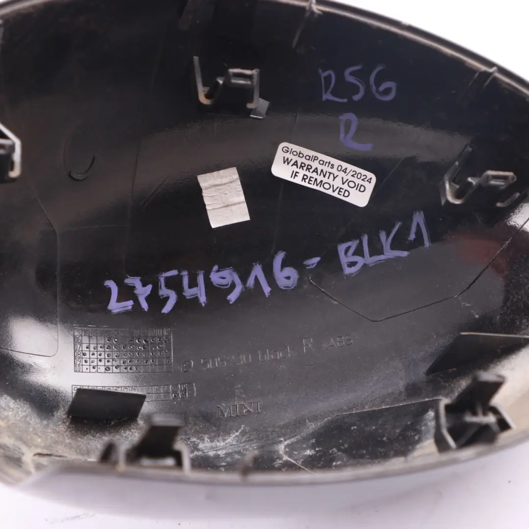Wing Mirror Cap Mini R56 R55 R57 R60 Cover Right O/S Black to with Part number 2754916 Wing Mirror Cap Mini R56 R55 R57 R60 Cover Right O/S Black - SKU 2754916-BLK1 - Part number 2754916