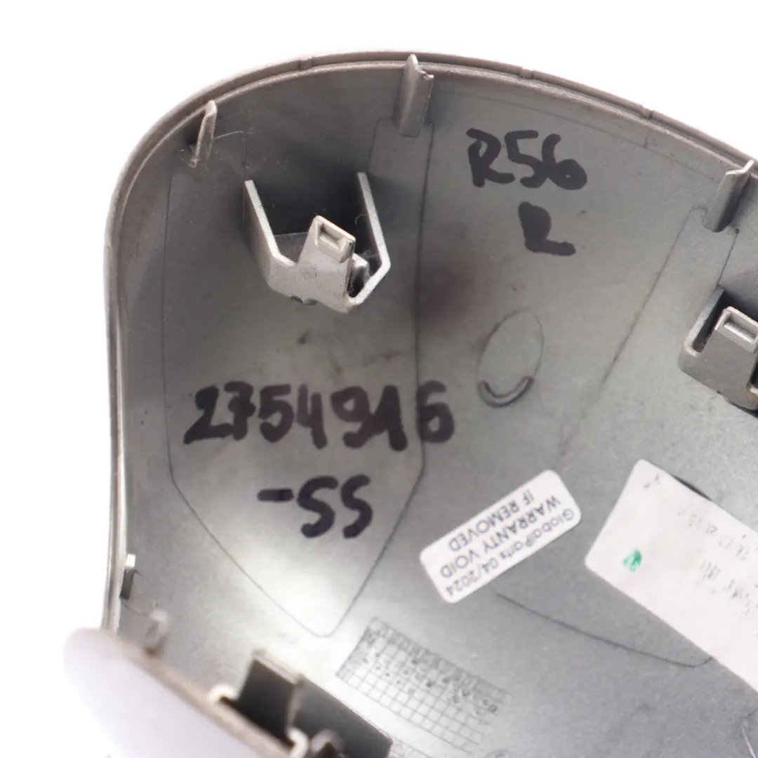 Wing Mirror Cover Mini R56 R55 R57 R60 Mirror Cap Right O/S Sparkling Silver A60 to with Part number 2754916 Wing Mirror Cover Mini R56 R55 R57 R60 Mirror Cap Right O/S Sparkling Silver A60 - SKU 2754916-SS - Part number 2754916