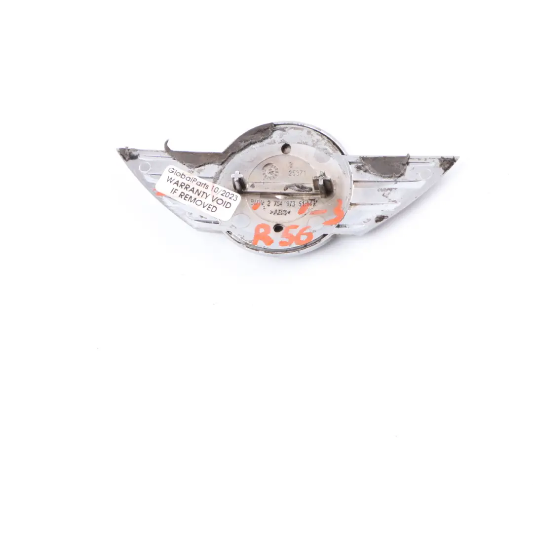 Mini Cooper One R55 R56 R57 Front Badge Bonnet Hood Emblem Logo Chrome - SKU 2754973-3 - Part number 2754973