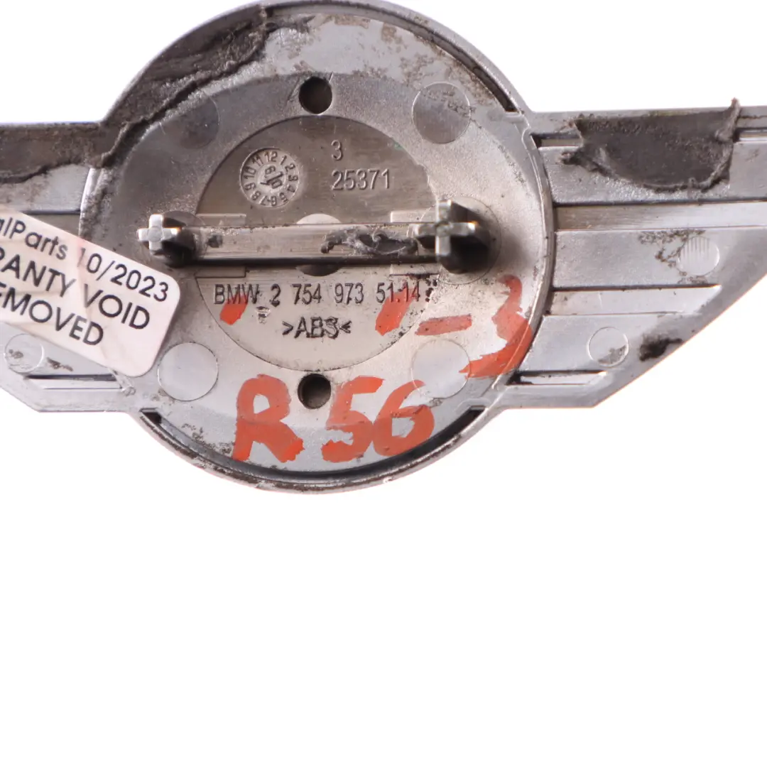 Mini Cooper One R55 R56 R57 Avant Badge Capot Capot Emblème Logo Chromé - SKU 2754973-3 - Numéro de pièce 2754973
