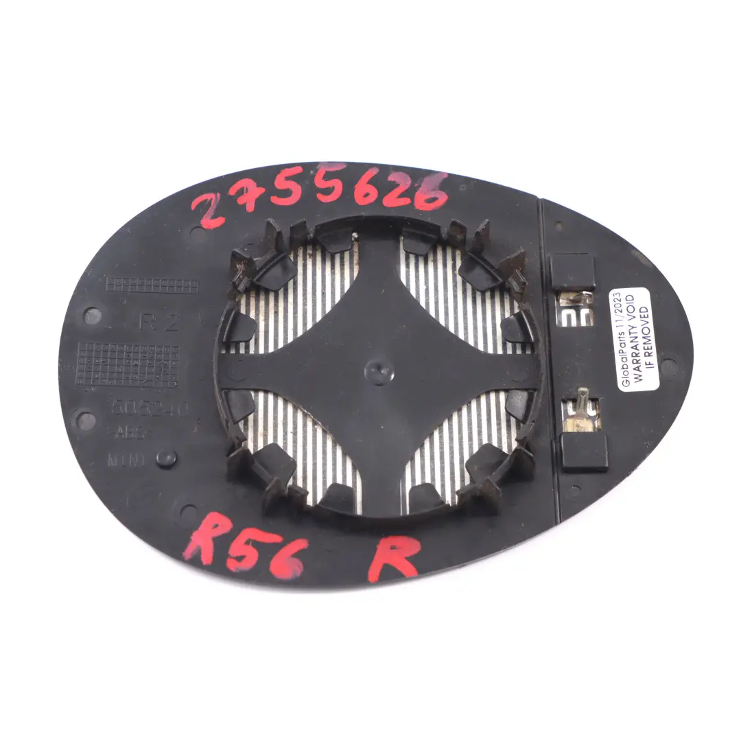 Vetro Specchietto Grandangolo Destra per Mini Cooper One R55 R56 R57 R58 con numero di parte 2755626 Mini Cooper One R55 R56 R57 R58 Vetro Specchietto Grandangolo Destra - SKU 2755626 - Numero di parte 2755626