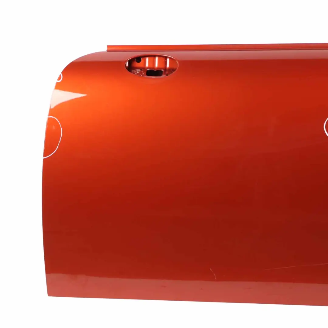 Door Front Left N/S Cover Panel R55 R57 Spice Orange Metallic - B23 to Mini R56 with Part number 2755935 Mini R56 Door Front Left N/S Cover Panel R55 R57 Spice Orange Metallic - B23 - SKU 2755935-SPICE - Part number 2755935