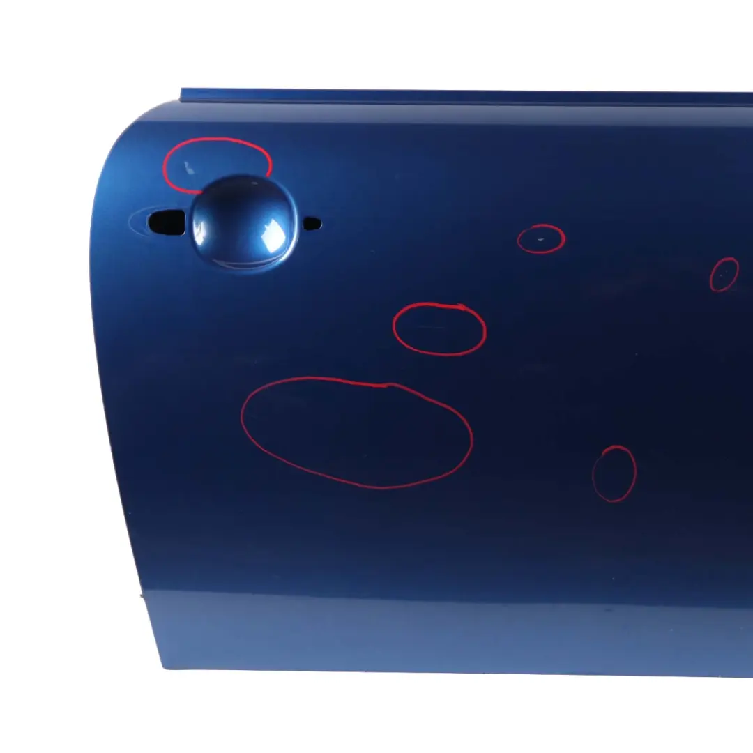 Door Front Right O/S Cover Panel R55 R57 Lightning Blue Metallic A63 to Mini R56 with Part number 2755936 Mini R56 Door Front Right O/S Cover Panel R55 R57 Lightning Blue Metallic A63 - SKU 2755936-LB12 - Part number 2755936
