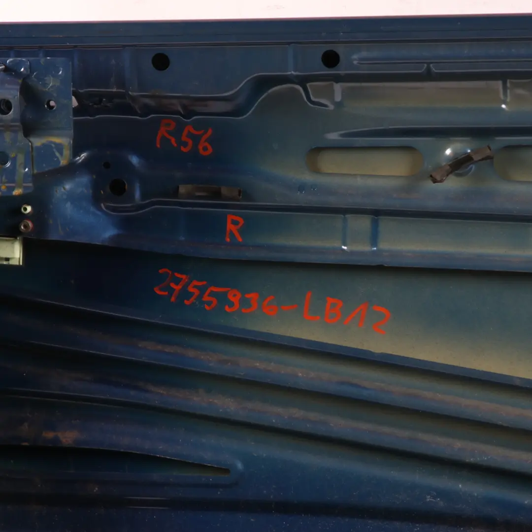 Door Front Right O/S Cover Panel R55 R57 Lightning Blue Metallic A63 to Mini R56 with Part number 2755936 Mini R56 Door Front Right O/S Cover Panel R55 R57 Lightning Blue Metallic A63 - SKU 2755936-LB12 - Part number 2755936