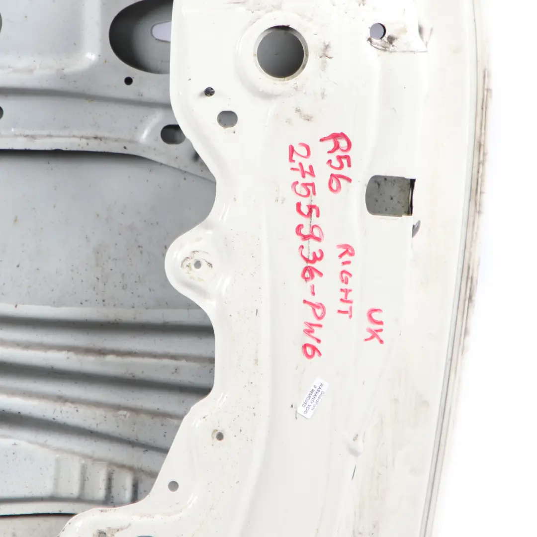 Door Front Right O/S Pepper White - 850 to Mini Cooper R55 R56 R57 R58 R59 6 with Part number 2755936 Mini Cooper R55 R56 R57 R58 R59 6 Door Front Right O/S Pepper White - 850 - SKU 2755936-PW6 - Part number 2755936