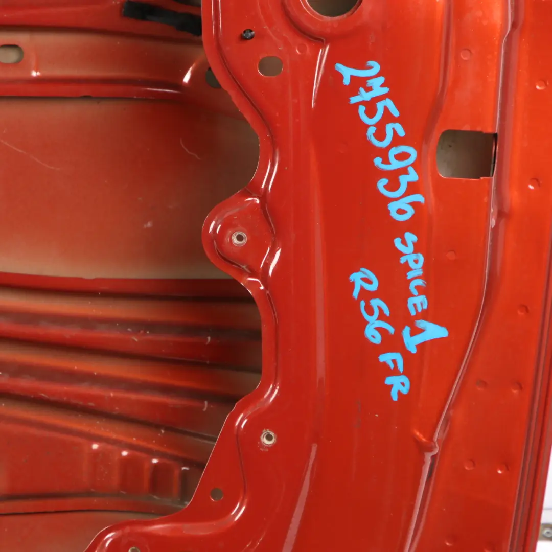 Door Front Right O/S Spice Orange Metallic - B23 to Mini R55 R56 R57 R58 R59 with Part number 2755936 Mini R55 R56 R57 R58 R59 Door Front Right O/S Spice Orange Metallic - B23 - SKU 2755936-SPICE1 - Part number 2755936