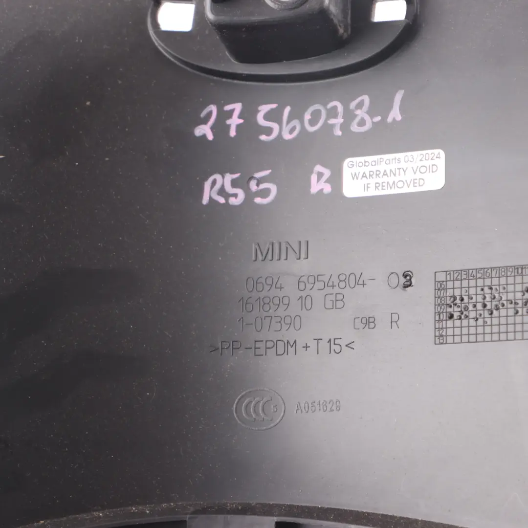 Mini Clubman R55 Cover Column C Trim Panel Right O/S Carbon Black 6954804 - SKU 2756078-1 - Part number 2756078