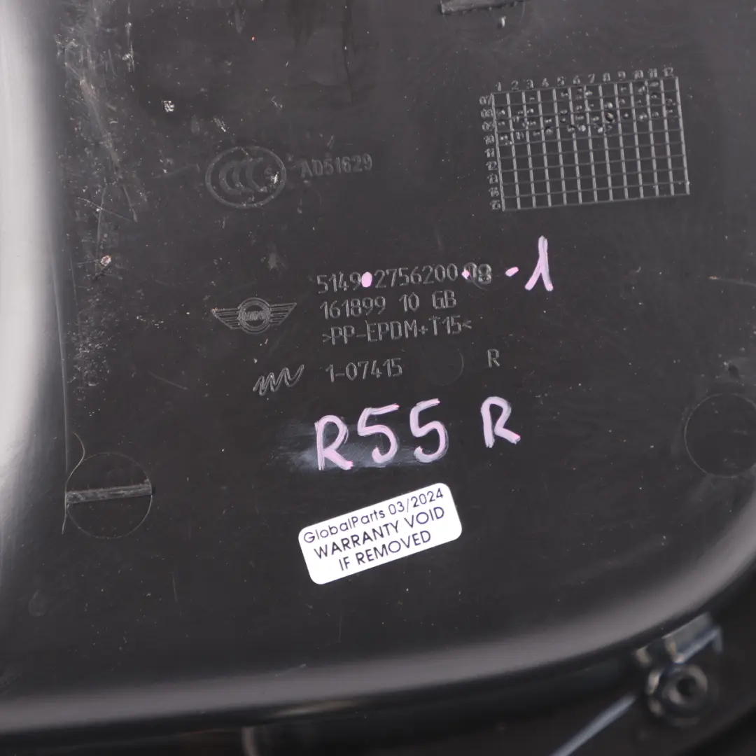 Tapa Derecha Para Panel Embellecedor de Puerta Trasera para Mini Clubman R55 con número de pieza 2756200 Mini Clubman R55 Tapa Derecha Para Panel Embellecedor de Puerta Trasera - SKU 2756200-1 - Número de pieza 2756200