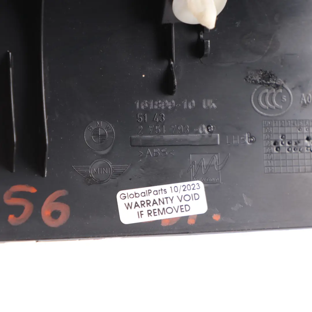 Mini Cooper R55 R56 Couverture Colonne-A a Gauche Noir de Carbone 2751793 - SKU 2756769 - Numéro de pièce 2756769