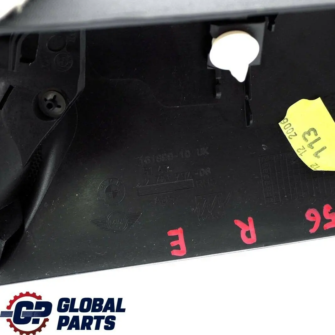 Mini R55 R55N R56 R56N LCI Copertura Colonna A Destra Nero Carbonio 2751794 - SKU 2756770 - Numero di parte 2756770