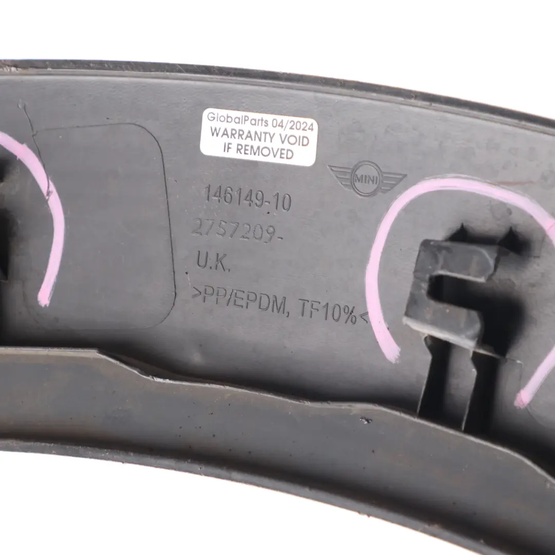 Enjoliveur de passage de roue Mini R56 R57 R58 Extension avant gauche 2757209 pour à propos du numéro de pièce 7349421 Enjoliveur de passage de roue Mini R56 R57 R58 Extension avant gauche 2757209 - SKU 2757209-4 - Numéro de pièce 7349421