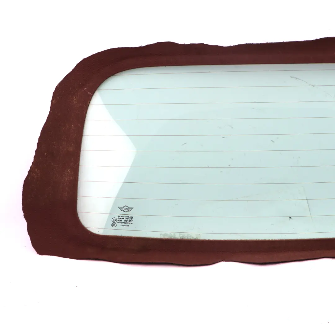 Window Folding Roof Glass Glazing AS2 to Mini Cooper R57 Cabrio Convertible Rear with Part number 2757380 Mini Cooper R57 Cabrio Convertible Rear Window Folding Roof Glass Glazing AS2 - SKU 2757380-1 - Part number 2757380