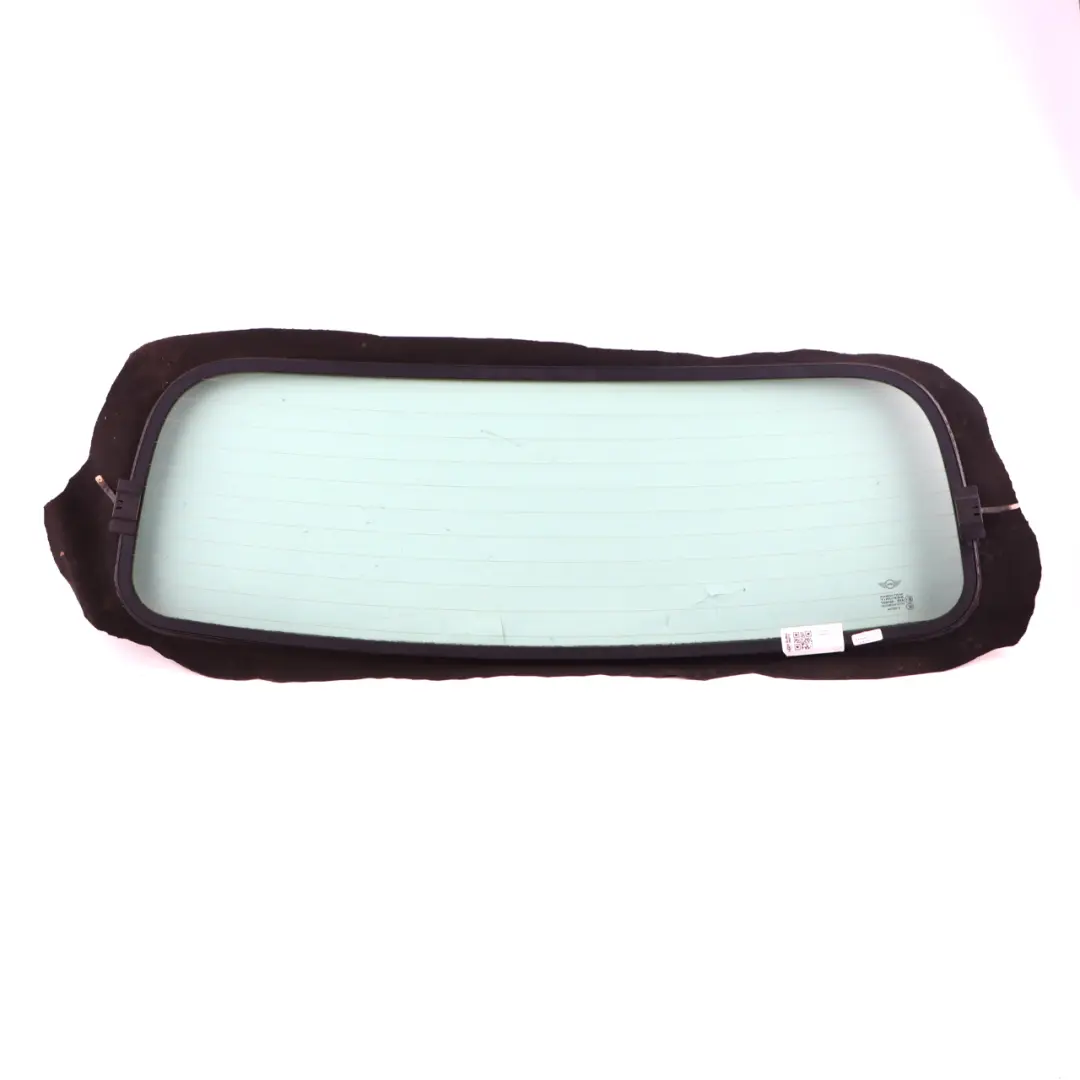 Window Folding Roof Glass Glazing AS2 to Mini Cooper R57 Cabrio Convertible Rear with Part number 2757380 Mini Cooper R57 Cabrio Convertible Rear Window Folding Roof Glass Glazing AS2 - SKU 2757380-1 - Part number 2757380