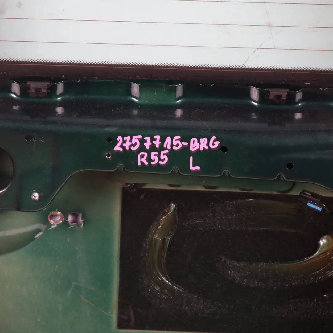 Boot Trunk Lid Left N/S Splitdoor British Racing Green - A67 to Mini Clubman R55 with Part number 2757715 Mini Clubman R55 Boot Trunk Lid Left N/S Splitdoor British Racing Green - A67 - SKU 2757715-BRG - Part number 2757715