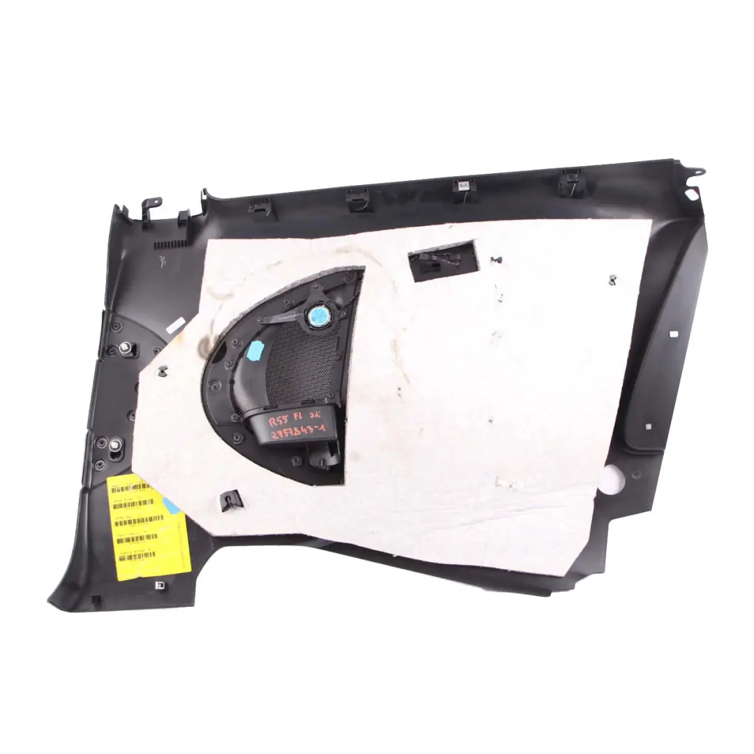 Lateral Side Trim Panel Rear Left N/S Carbon Black / Black to Mini Clubman R55 with Part number 2757851 Mini Clubman R55 Lateral Side Trim Panel Rear Left N/S Carbon Black / Black - SKU 2757851 - Part number 2757851