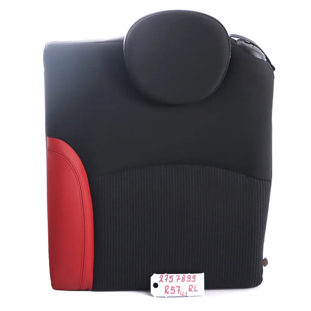 Mini Cabrio R57 LCI Sitz lehne hinten links Stoff Leder Ray Rooster Rot - SKU 2757899 - Teilenummer 2757899