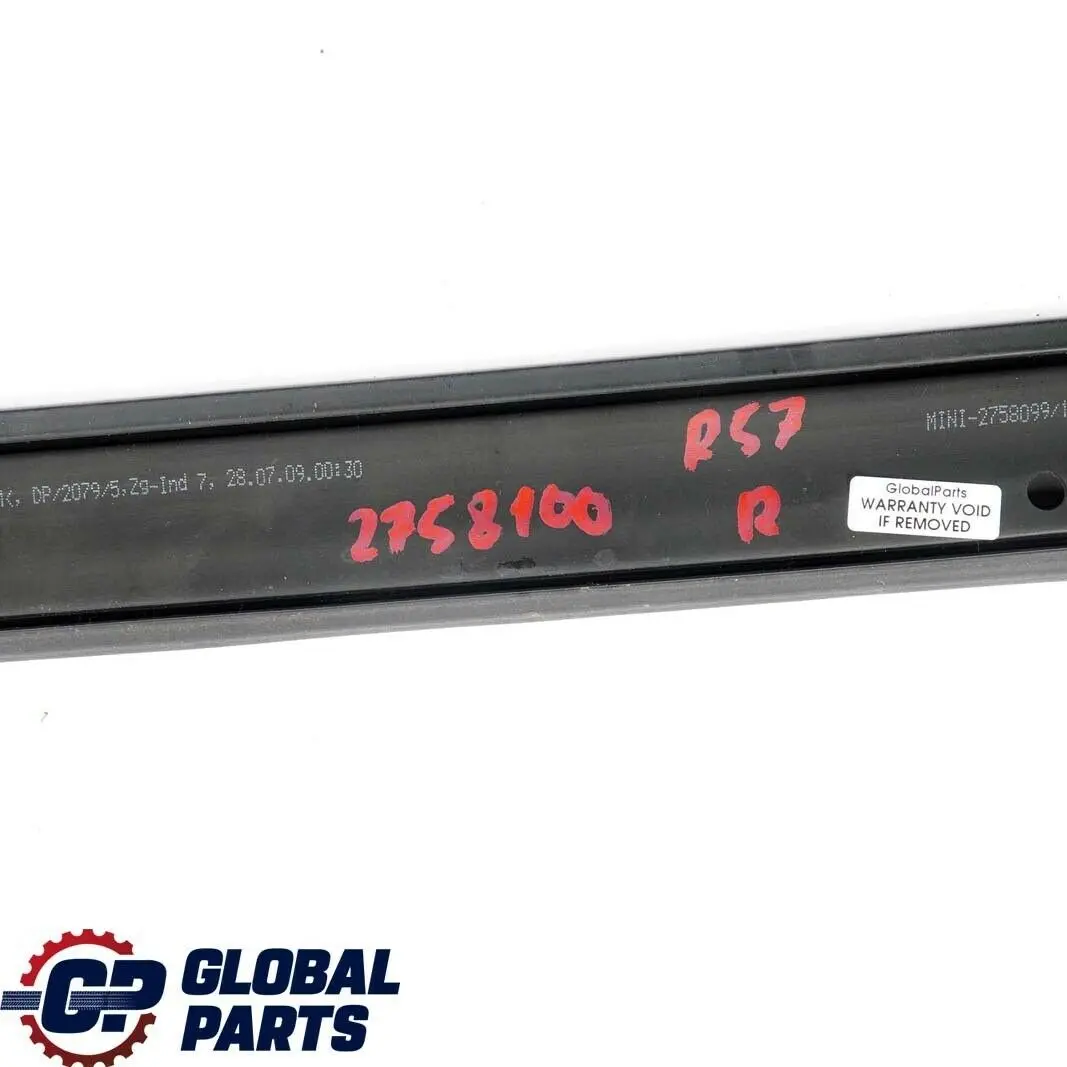 Mini Cooper R57 Cabrio Guarnizione Barra Frontale Destra 5434 - SKU 2758100 - Numero di parte 2758100