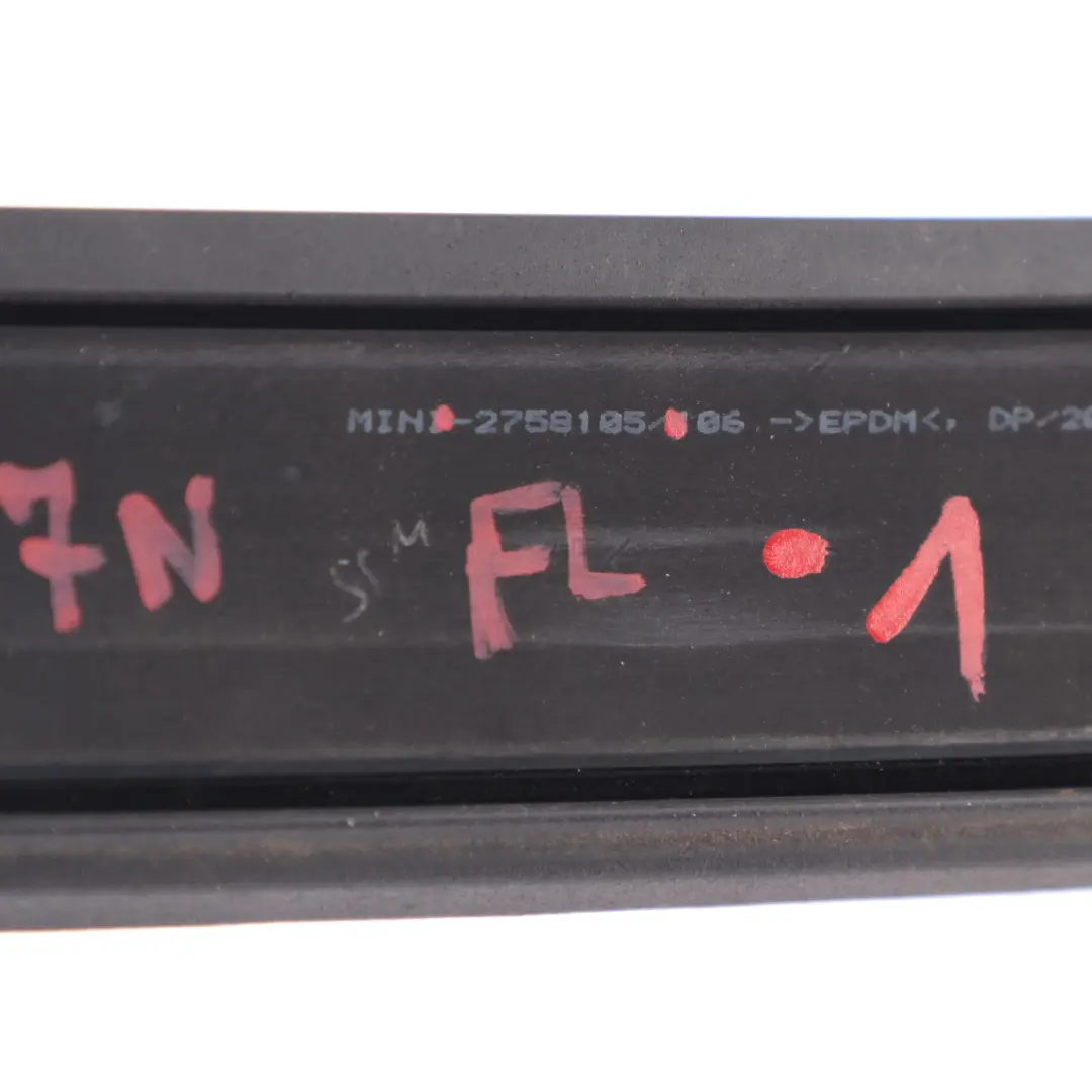 Folding Top Roof Seal Left N/S Gasket Sealing Rubber to Mini Cabrio R57 with Part number 2758105 Mini Cabrio R57 Folding Top Roof Seal Left N/S Gasket Sealing Rubber - SKU 2758105-1 - Part number 2758105
