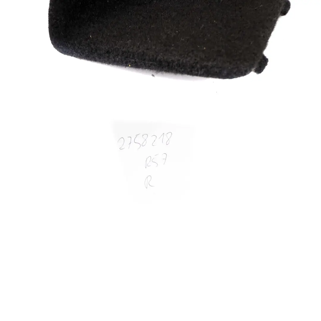 Trunk Trim Panel Cover Right O/S Luggage Compartment to MINI Cooper R57 Cabrio with Part number 2758218 MINI Cooper R57 Cabrio Trunk Trim Panel Cover Right O/S Luggage Compartment - SKU 2758218 - Part number 2758218