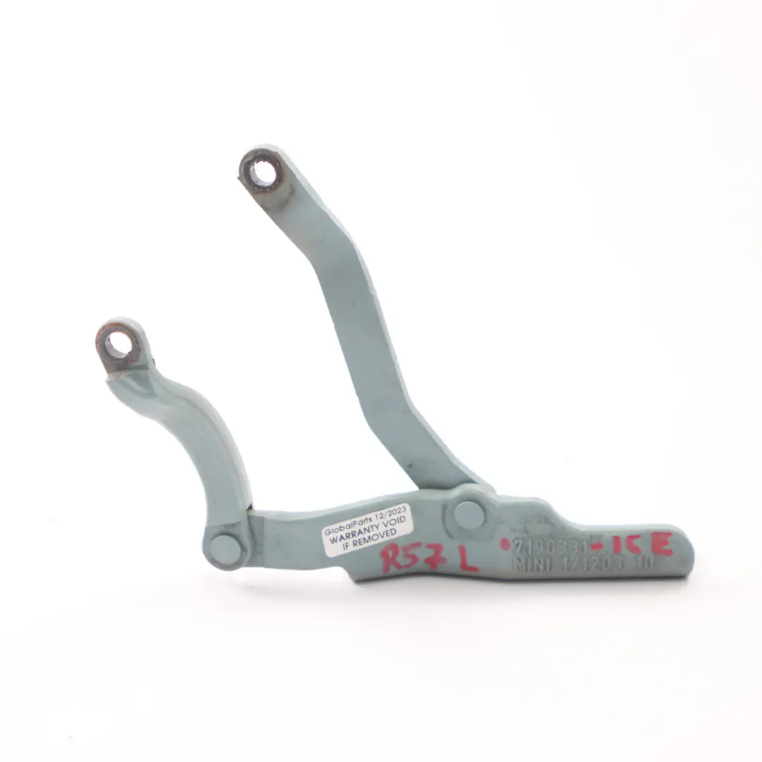 Maletero Tapa Portón Bisagra Trasera Izquierda Azul Hielo B28 7190331 para Mini R57 con número de pieza 2758375 Mini R57 Maletero Tapa Portón Bisagra Trasera Izquierda Azul Hielo B28 7190331 - SKU 2758375-ICE - Número de pieza 2758375