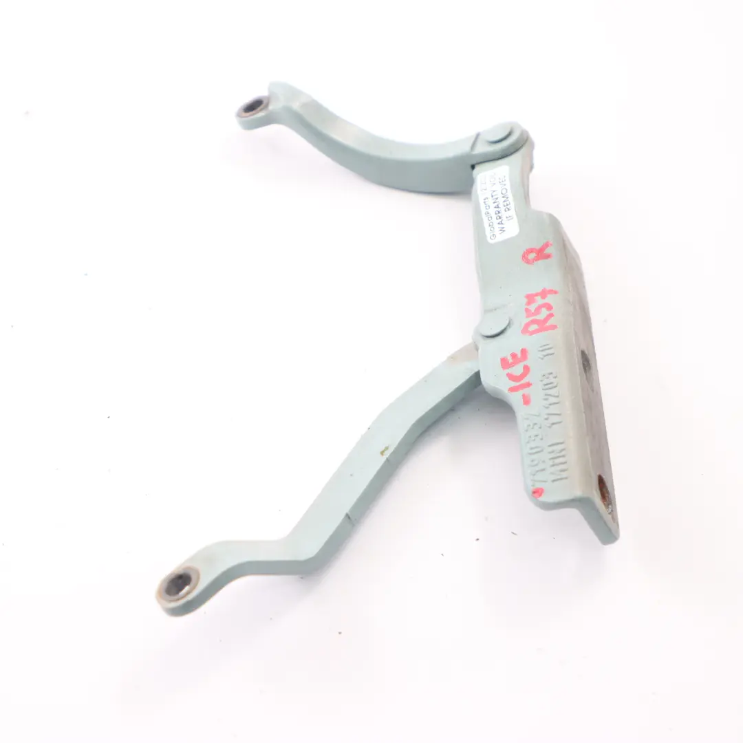 Maletero Portón Trasero Bisagra Derecha Azul Hielo B28 7190332 para Mini Cabrio R57 con número de pieza 2758376 Mini Cabrio R57 Maletero Portón Trasero Bisagra Derecha Azul Hielo B28 7190332 - SKU 2758376-ICE - Número de pieza 2758376