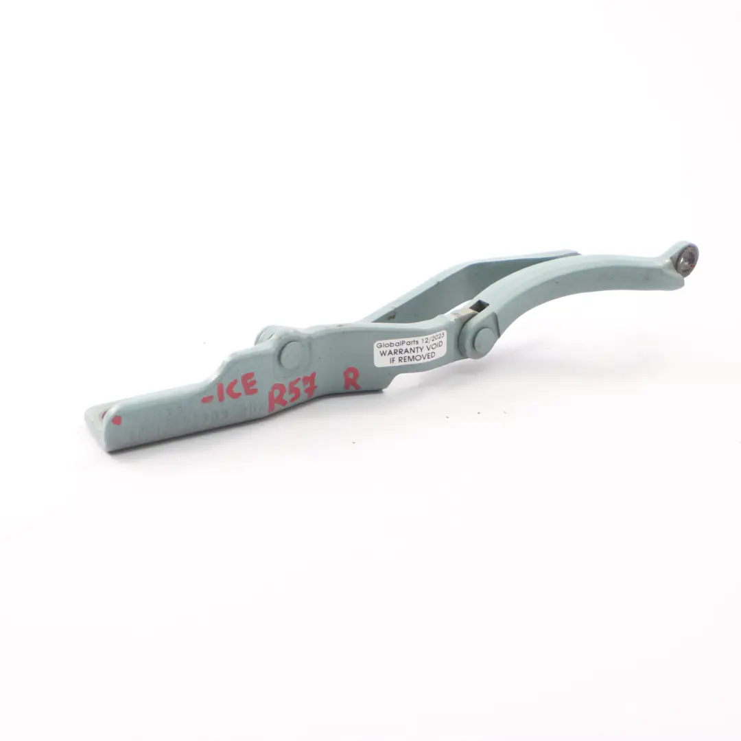 Maletero Portón Trasero Bisagra Derecha Azul Hielo B28 7190332 para Mini Cabrio R57 con número de pieza 2758376 Mini Cabrio R57 Maletero Portón Trasero Bisagra Derecha Azul Hielo B28 7190332 - SKU 2758376-ICE - Número de pieza 2758376