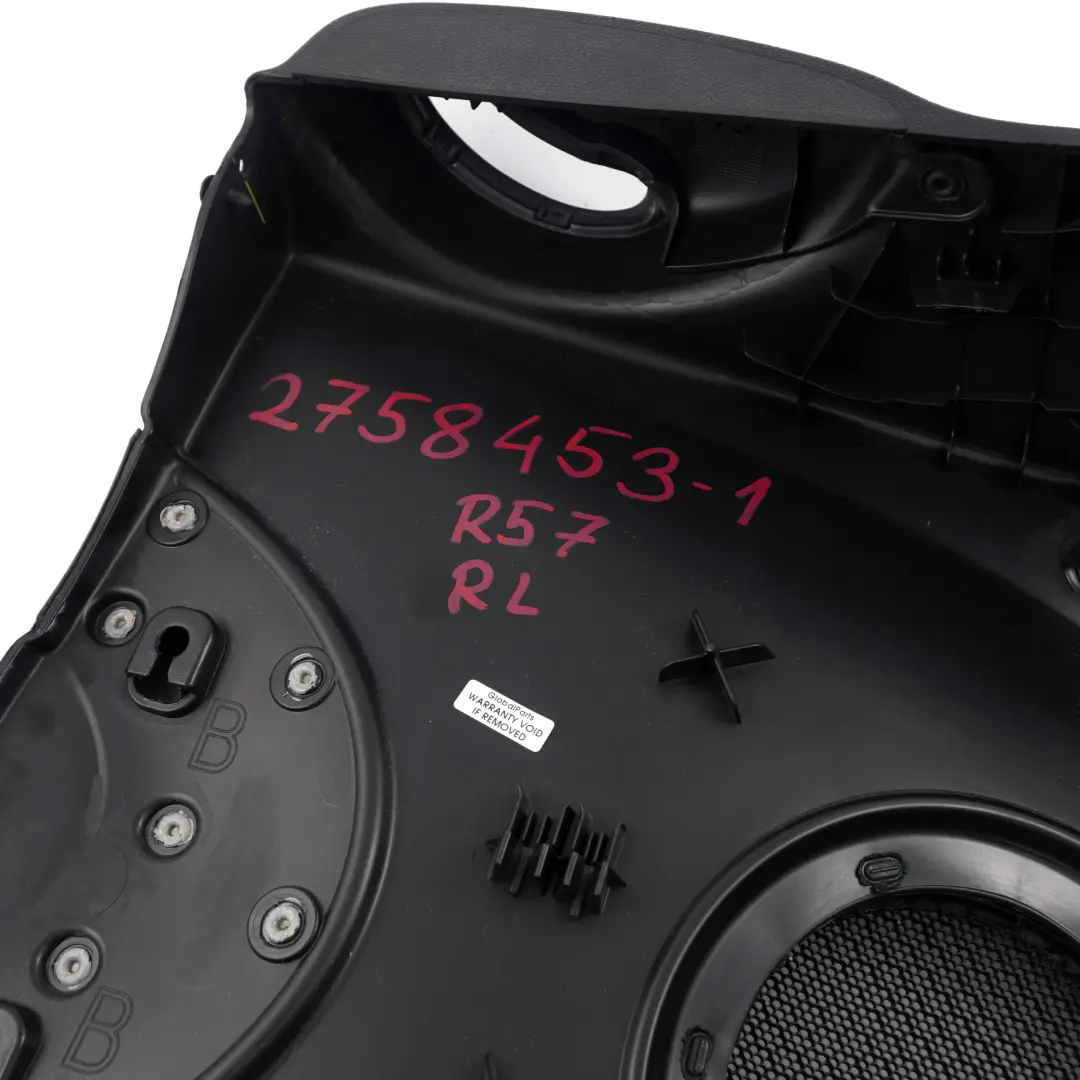 Seitenverkleidung Hinten Links Carbon Black Schwarz Silber für Mini R57 Cabrio mit Teilenummer 2758453 Mini R57 Cabrio Seitenverkleidung Hinten Links Carbon Black Schwarz Silber - SKU 2758453-1 - Teilenummer 2758453