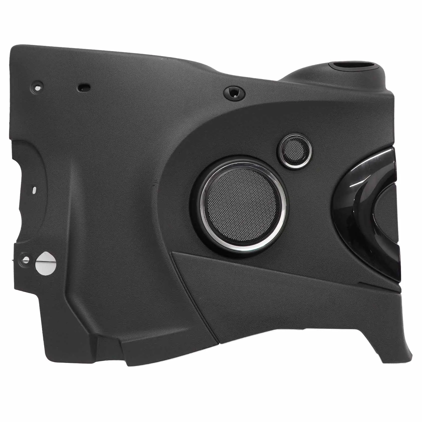 Mini R57 Cabrio Cache panneau arrière latéral gauche Carbone Noir Chrome HiFi