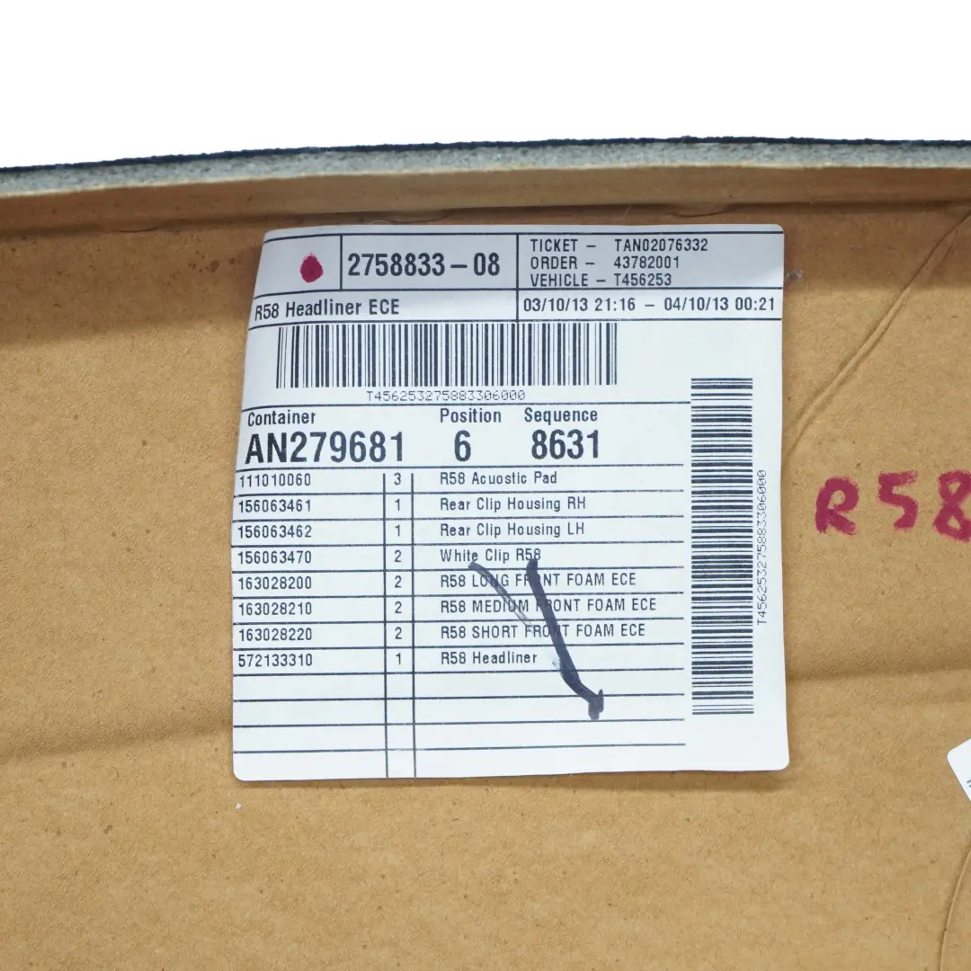 Podsufitka Tapicerka Dachu do Mini R58 o numerze 2758833 Mini R58 Podsufitka Tapicerka Dachu - SKU 2758833 - Numer Części 2758833