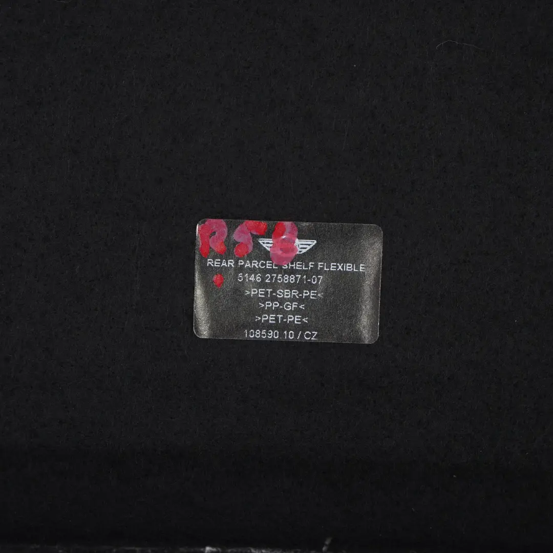 Tablette Colis Mini R58 Coffre arrière Cache garniture vitre arrière pour à propos du numéro de pièce 2758871 Tablette Colis Mini R58 Coffre arrière Cache garniture vitre arrière - SKU 2758871 - Numéro de pièce 2758871