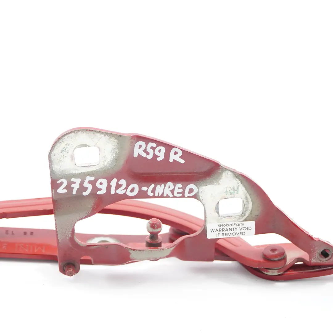 Zawias Tylnej Klapy Prawy Chili Red - 851 do Mini R59 o numerze 2759120 Mini R59 Zawias Tylnej Klapy Prawy Chili Red - 851 - SKU 2759120-CHRED - Numer Części 2759120