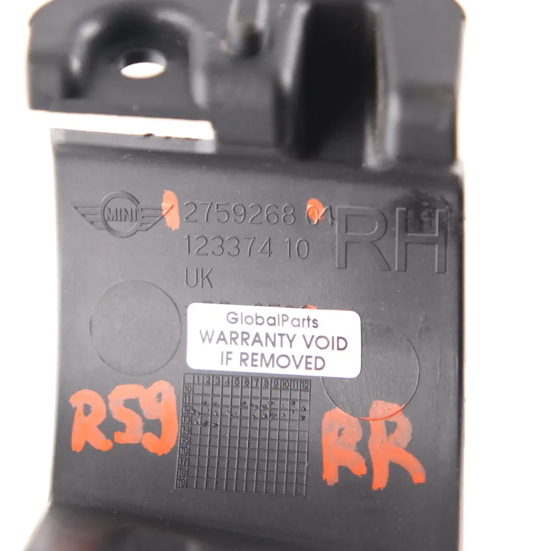 Mini R58 R59 Lateral Trim Panel Trasero Derecho Cubierta Soporte Negro - SKU 2759268 - Número de pieza 2759268