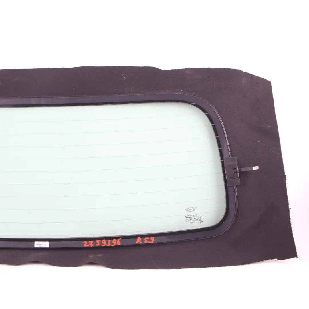 Mini Roadster R59 Convertible Rear Window Roof Folding Glass Glazing Panel AS2 - SKU 2759396 - Part number 2759396