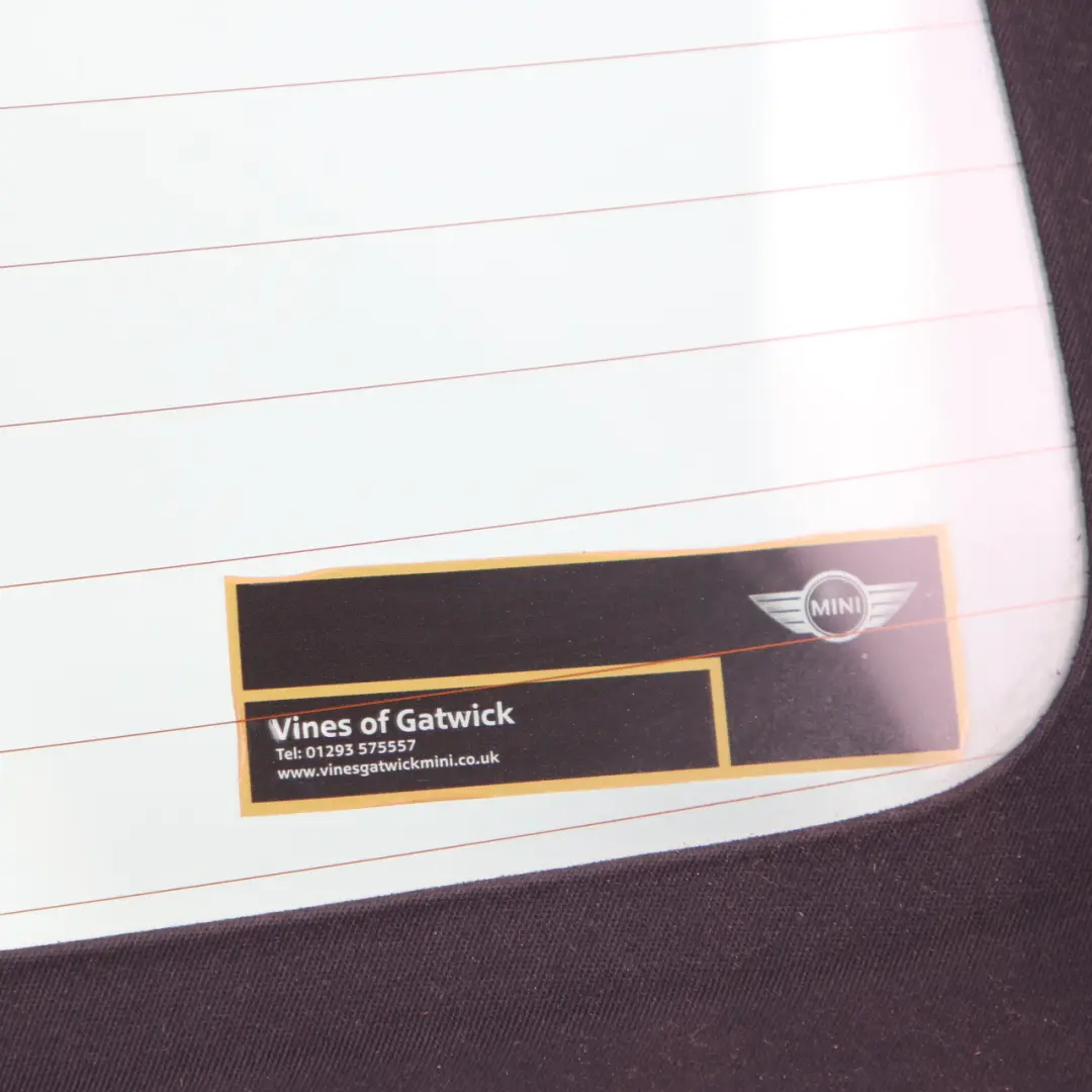 Window Mini Roadster R59 Convertible Roof Folding Glass Glazing Panel AS2 to Rear with Part number 2759396 Rear Window Mini Roadster R59 Convertible Roof Folding Glass Glazing Panel AS2 - SKU 2759396 - Part number 2759396