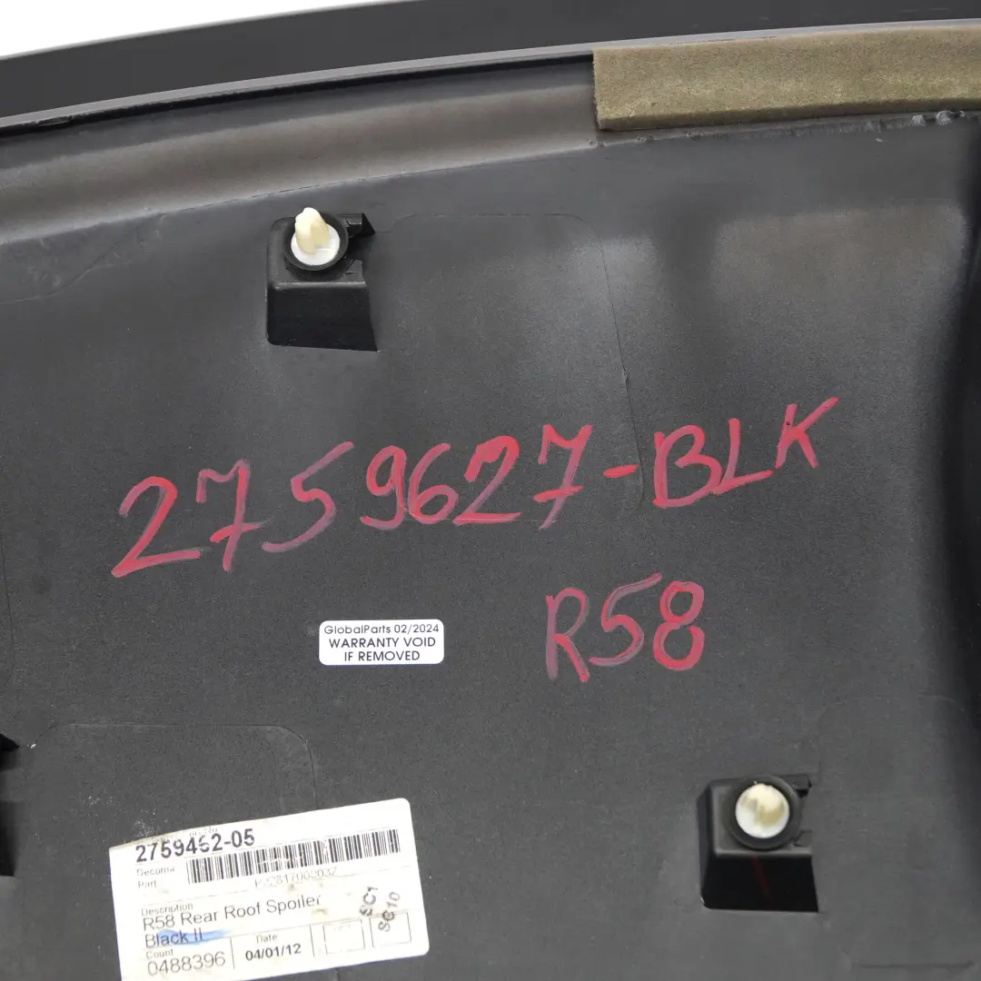 Mini Coupe R58 Tailgate Trunk Lid Spoiler Trim Rear Panel Cover Black 2759462 - SKU 2759627-BLK - Part number 2759627