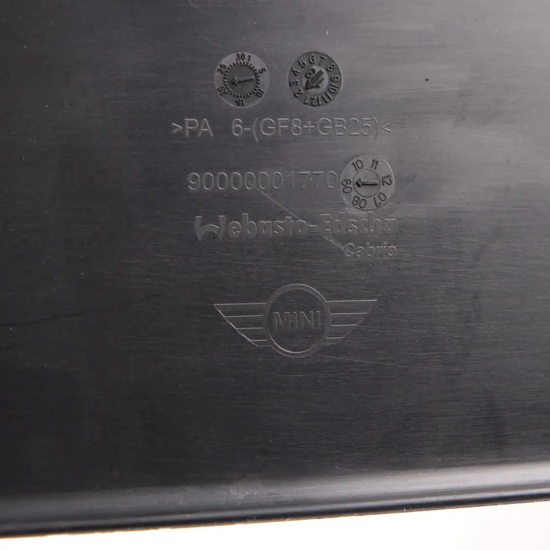 Folding Soft Top Roof Guide Panel Trim Cover Convertible to Mini R59 with Part number 2759741 Mini R59 Folding Soft Top Roof Guide Panel Trim Cover Convertible - SKU 2759741 - Part number 2759741