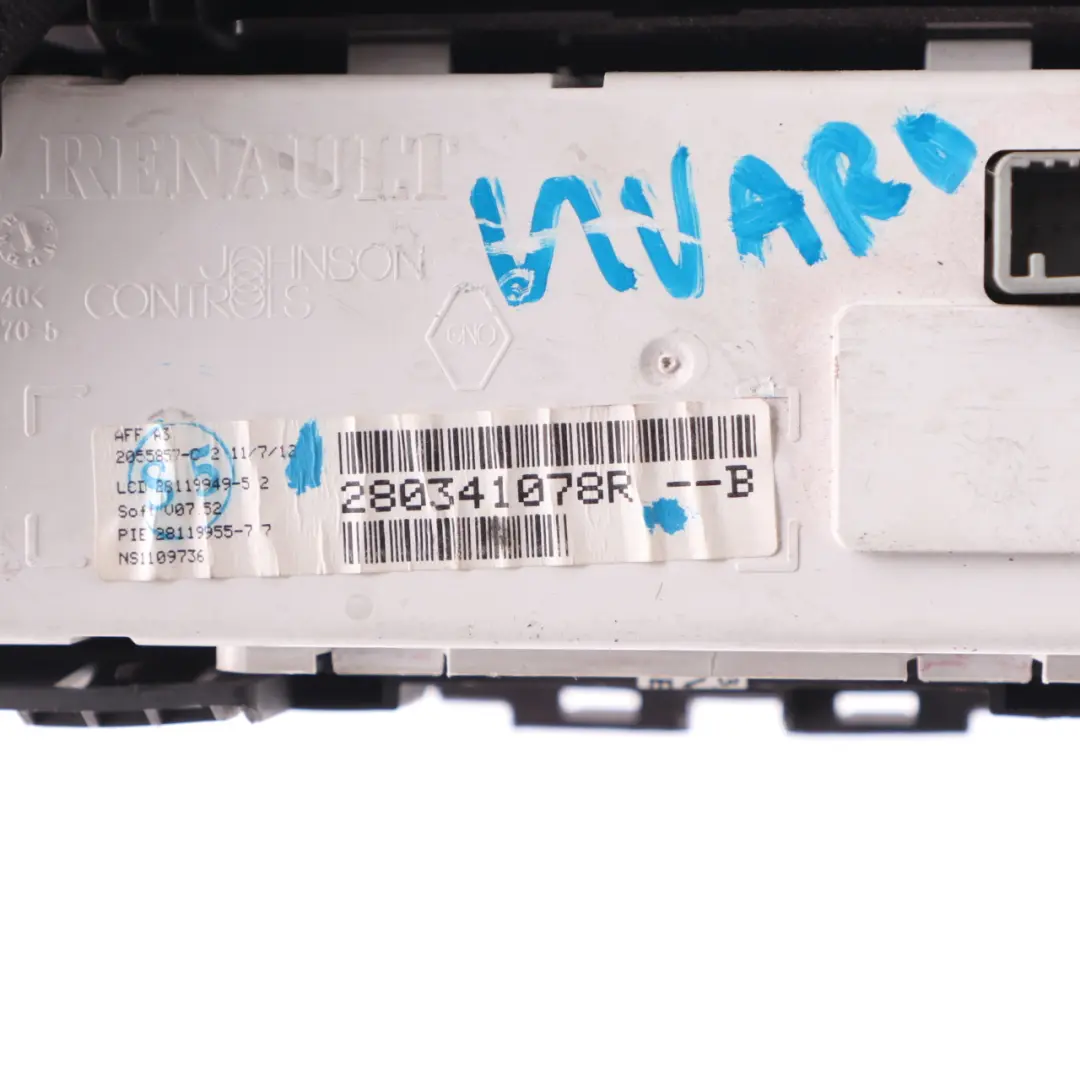 Display Screen Navigation Monitor to Renault Trafic 3 Vauxhall Vivaro B with Part number 280341078R Renault Trafic 3 Vauxhall Vivaro B Display Screen Navigation Monitor - SKU 280341078R - Part number 280341078R