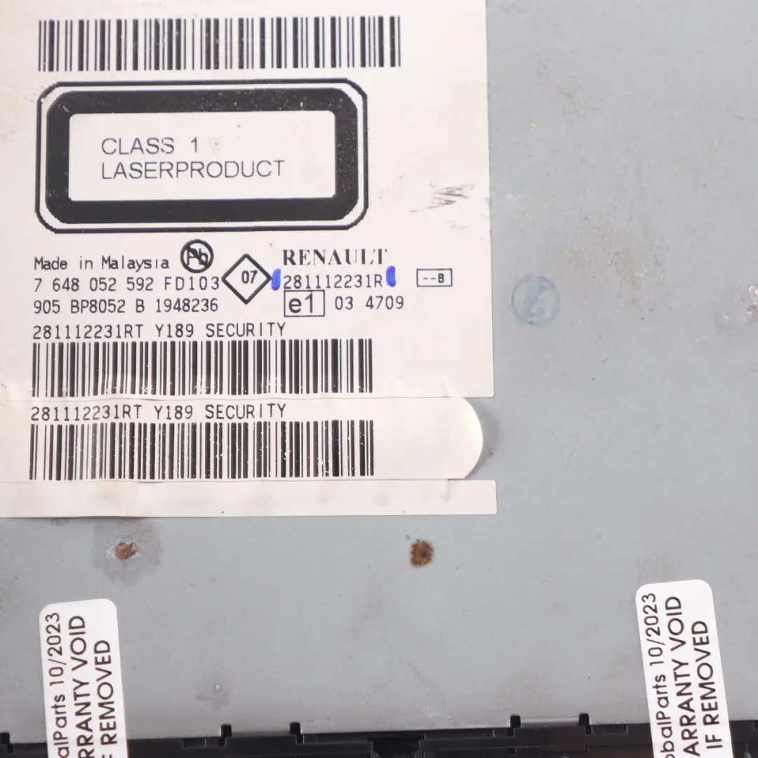 Radio CD Player Renault Trafic Vauxhall Vivaro Head Unit MP3 to with Part number 281112231R Radio CD Player Renault Trafic Vauxhall Vivaro Head Unit MP3 - SKU 281112231R - Part number 281112231R