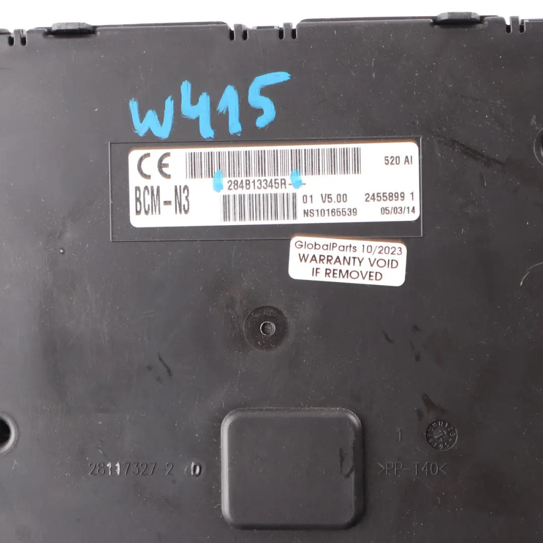 Body Control Module BCM Unit to Mercedes Citan W415 Renault Kangoo with Part number 284B13345R Mercedes Citan W415 Renault Kangoo Body Control Module BCM Unit - SKU 284B13345R - Part number 284B13345R