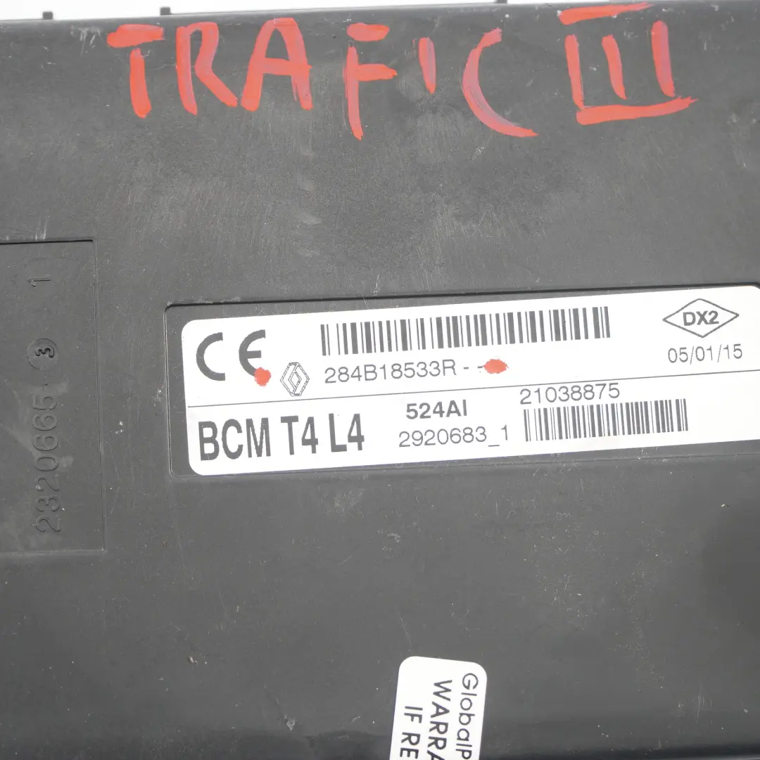 Renault Trafic 3 Opel Vivaro B Module contrôle carrosserie ECU BCM L4 - SKU 284B18533R - Numéro de pièce 284B18533R