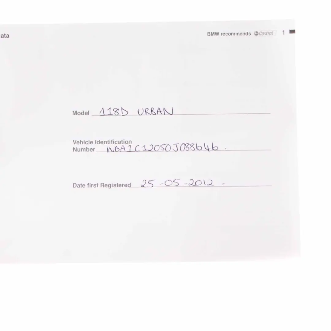 BMW F20 Owner's Handbook Service Booklet Instruction Books Set - SKU 2900802 - Part number 2900802