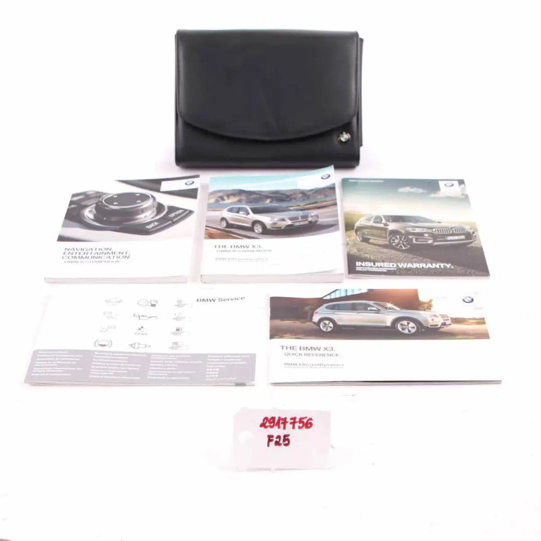  Service Booklet BMW X3 F25 Owner's Handbook Case Wallet Set - SKU 2917756 - Part number 2917756
