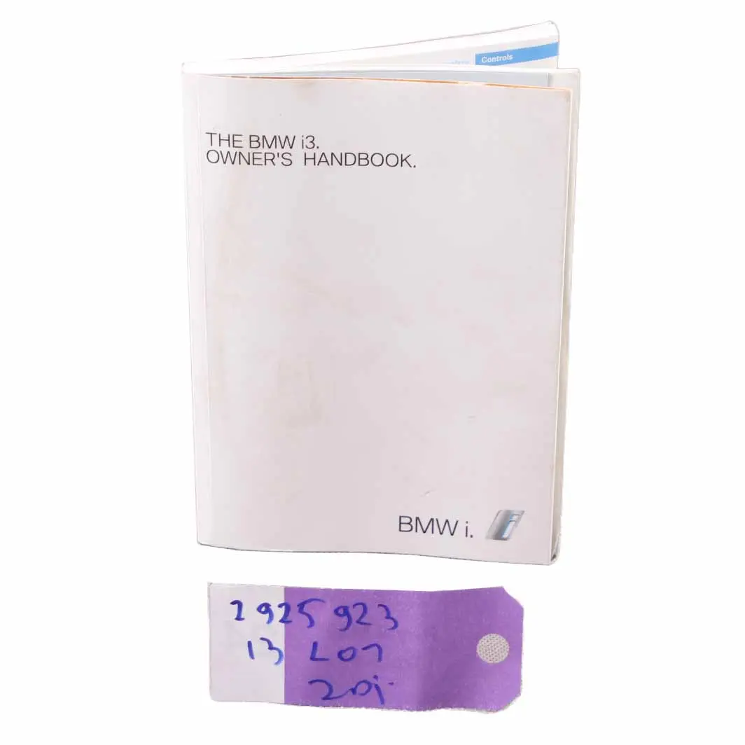 BMW i3 I01 Owner's Handbook Book Instruction Manual - SKU 2925923 - Part number 2925923