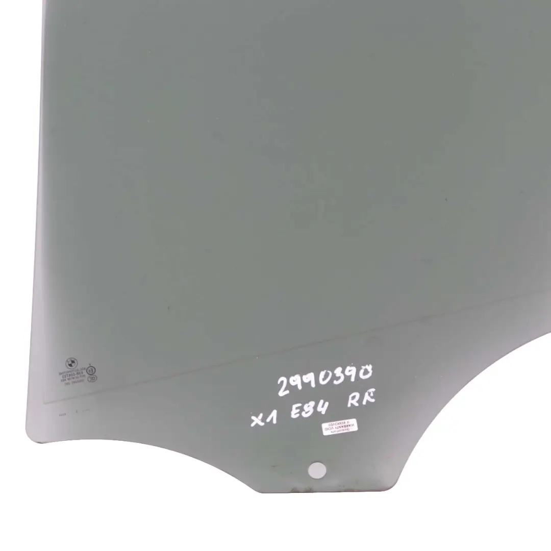 BMW E84 Trasera Derecha Puerta Lado Vidrio Negro AS3 - SKU 2990390 - Número de pieza 2990390