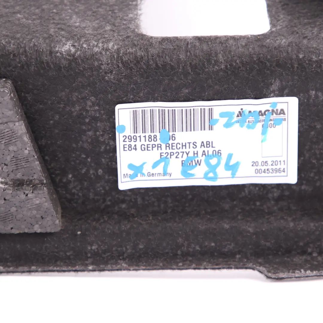 Kofferraum Trunk Trim Seitenverkleidung Teppich Rechts Gepäck für BMW X1 E84 mit Teilenummer 2991188 BMW X1 E84 Kofferraum Trunk Trim Seitenverkleidung Teppich Rechts Gepäck - SKU 2991188 - Teilenummer 2991188