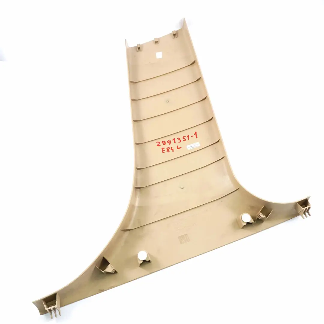Tapa Columna Panel Embellecedor Inferior Izquierda Savanna Beige 2990777 para BMW E84 con número de pieza 2991351 BMW E84 Tapa Columna Panel Embellecedor Inferior Izquierda Savanna Beige 2990777 - SKU 2991351-1 - Número de pieza 2991351