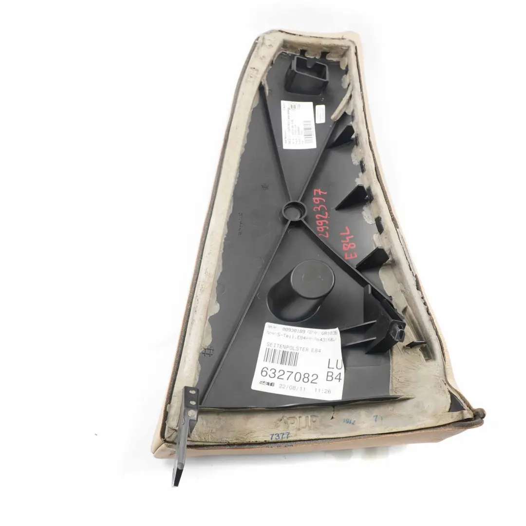 Siege Arriere Gauche Panneau Lateral Reference Cuir Beige pour BMW X1 E84 à propos du numéro de pièce 2992397 BMW X1 E84 Siege Arriere Gauche Panneau Lateral Reference Cuir Beige - SKU 2992397 - Numéro de pièce 2992397